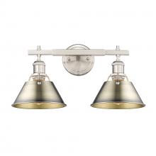  3306-BA2 PW-AB - Orwell PW 2 Light Bath Vanity in Pewter with Aged Brass shades